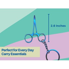 Artman Instruments Hemostat Mayo Hegar Mosquito Forceps Keychain - Stainless Steel Novelty Gift for Medical Professionals, Dentist, Fish Clamp Forceps (Blue)