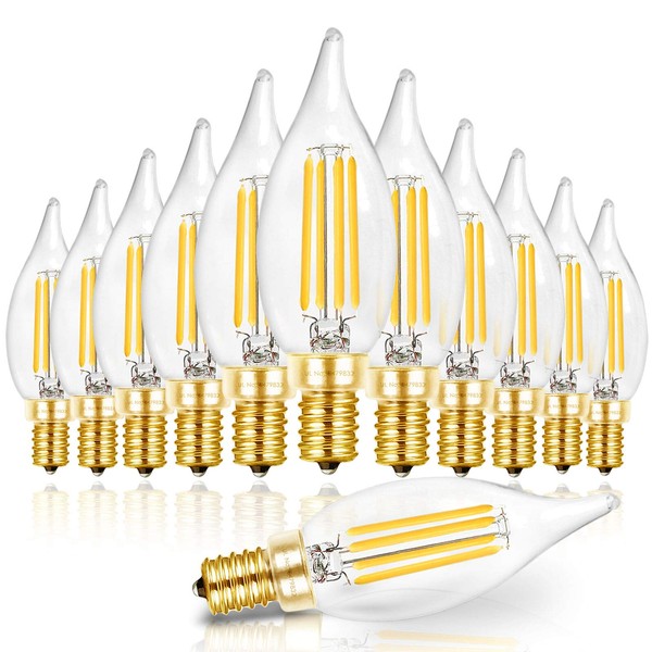 Hizashi Candelabra LED Light Bulbs, E12 LED Bulb 40W Dimmable,
