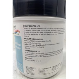 MicroCare MCC-BACW IsoClean Pre-Saturated IPA-Based Flux Remover Wipes, 100/Tub