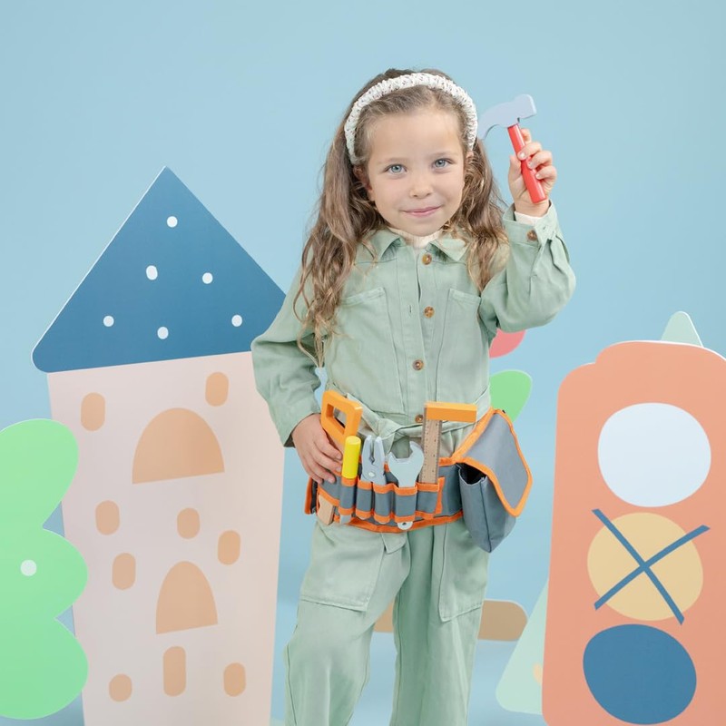 Woet® Set Cintura Attrezzi Blu per Bambini - Giocattolo Falegname