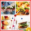 100pcs Red White Blue Star Cocktail Picks Fruit Sticks Food