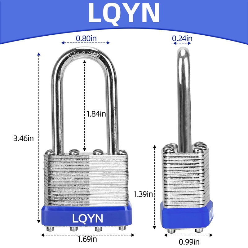 Padlocks with Same Key, LQYN 24 Pcs Laminated Keyed Padlock
