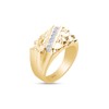 AFFY Signet Nugget Men's Ring Cubiz Zirconia In 14K Yellow