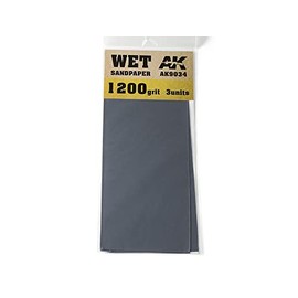 AK Interactive Sandpaper - Wet, 1200 Grit, 3 Units