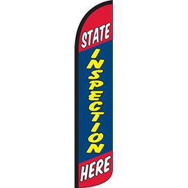 State Inspection Here Windless Full Sleeve Swooper Feather Flag Only