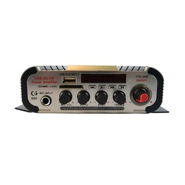 2 Channel Stereo PA Mini Amplifier Bluetooth USB SD Card FM Radio MP3 Audio