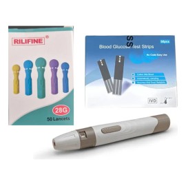 Kit De Medición De Glucosa Con 50 Tiras Y 50 Lancetas