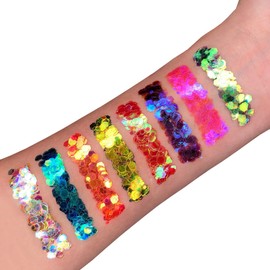 Moon Glitter Iridescent Piece Glitter – 100% Cosmetic Glitter for Face, Body, Nails, Hair and Lips – 3 g