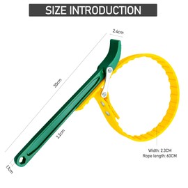 KINGOZOYI Oil Filter Wrench Adjustable Band Wrench Rubber Strap Wrench 300 mm for Car Repair Ship Repair Pipeline Repair, Yellow/Green