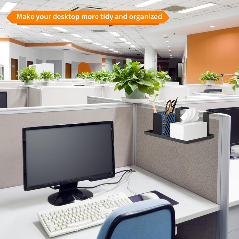 Fardtry 2 Pcs Office Cubicle Shelf with Adjustable Hooks, 10''L