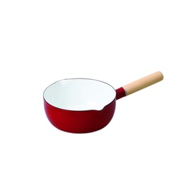 Pearl Metal Clevia Enameled Flat Pot 7.1 inches (18 cm), Red