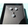 DIVINE ELEGANCE STERLING SILVER & CZ'S SOLITAIRE EARRINGS & NECKLACE