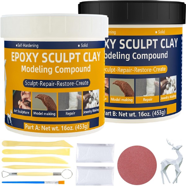 Epoxy Sculpt Clay, 2 Pound White Epoxy Sculpt Pool Putty