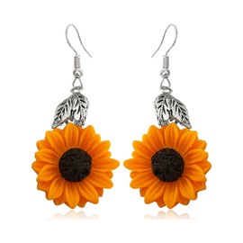 Sunflower Earrings for Women Bohemian Sunflower Dangle Drop Earrings Flower Statement Earring Trendy Sunflower Jewelry Gift for Women