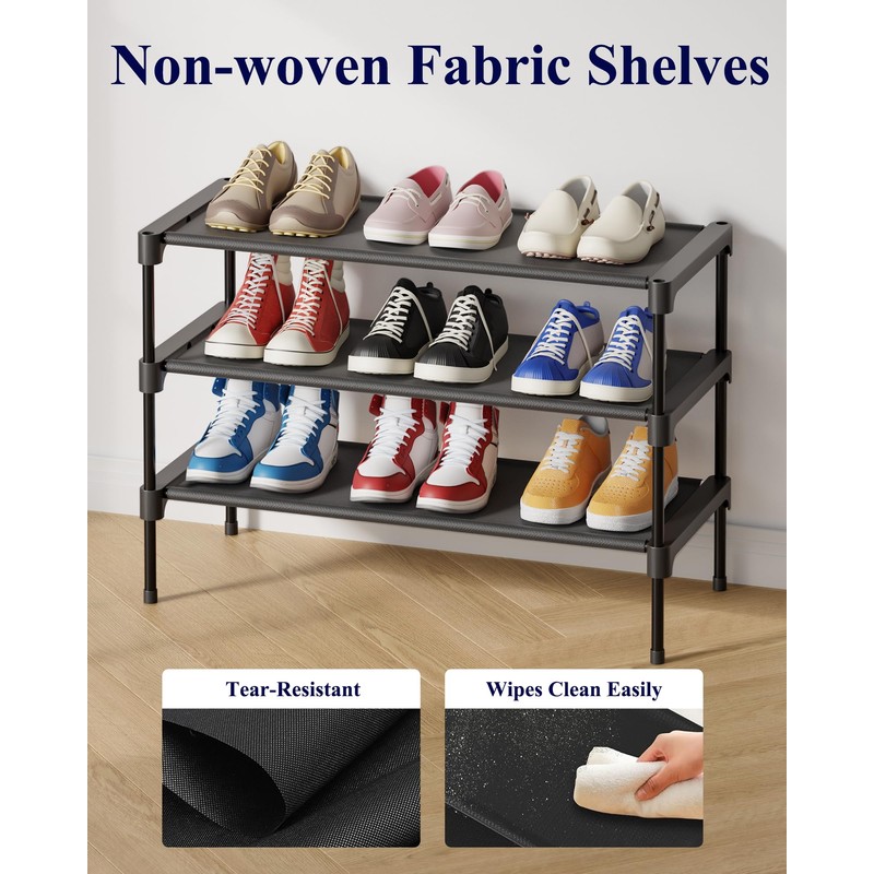 Kitsure Shoe Rack - Non-Woven Shoe Rack Shelf, Shoe Organizer
