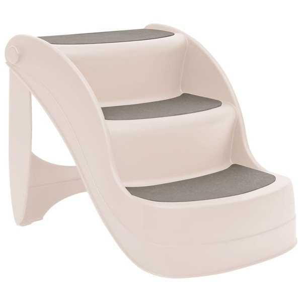 vidaXL Folding Pet Stairs, 3-Step, Non-Slip Steps, Easy Assembly, Suitable