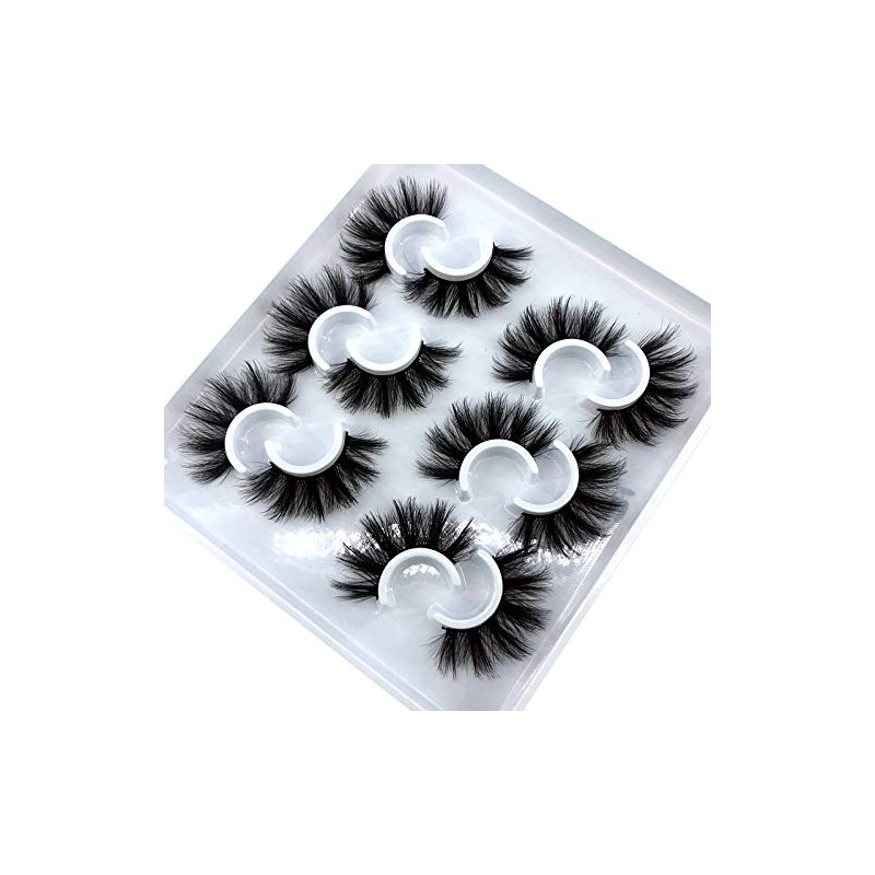 HBZGTLAD 6 Pairs Fluffy False Eyelashes Natural Faux Mink Strip