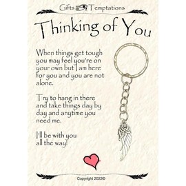 Thinking of You Gift Keyring Keepsake, Unusual and Touching Gift to Show You are Thinking of Them Going Through a Difficult Time or A Loss. Gift to Express Sympathy or Condolences to give Support