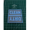 Dishwasher magnet square sign Clean Dirty 3D Printed
