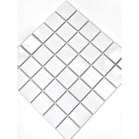 Squarefeet Depot White 2x2 Shiny Porcelain Mosaic Tile Backsplash Wall Floor Kitchen Bath