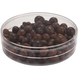 Pioneer Plastics 173C Clear Round Plastic Container with Frosted Bottom, 6" W x 1.375" H
