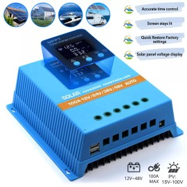 Unbranded 100A Solar Charge Controller 12V 24V 36V 48V LCD Display Dual USB for Lead-Acid