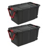 MITORI 2 PCS 40 Gallon Wheeled Industrial Tote Plastic (Black)