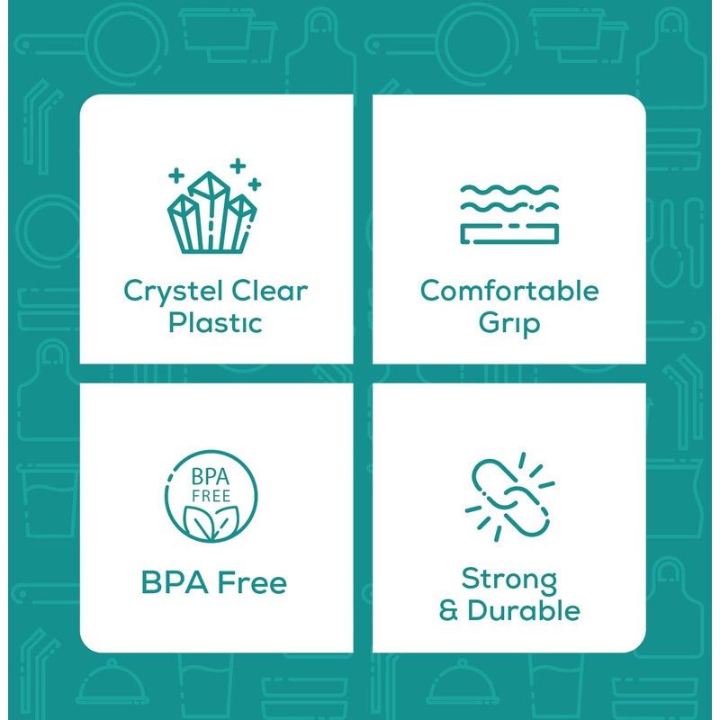 GUSTO Clear Plastic Cups with Flat Lids [16 oz -