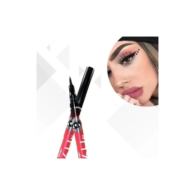 Delineador Ojos Con Sello Waterproof Eyeliner Makeup 2x1 F