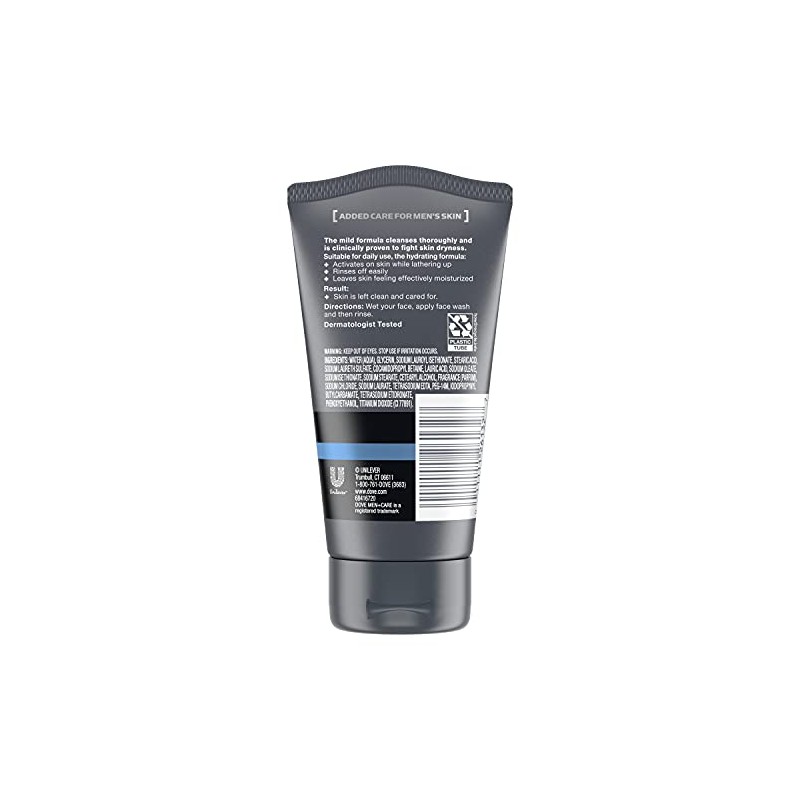 Dove Men Face Wash Hydrate Plus Skin Care, 5 Oz,