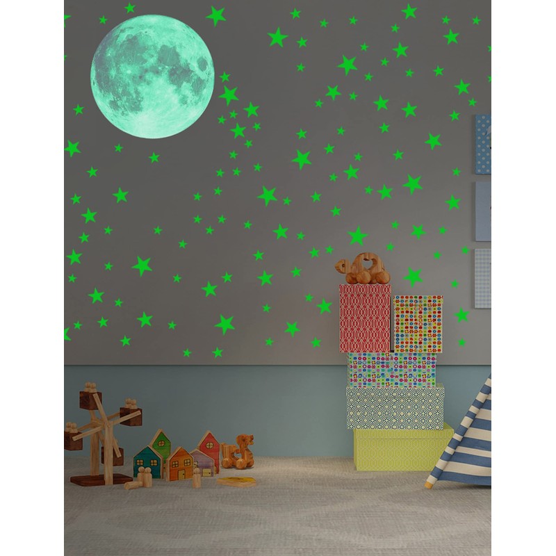 happykau Luminous Stickers (1049 Piece Set), Luminous Stars, Moon +