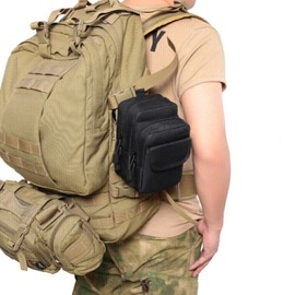 Tactical Molle EDC Pouch Military Multi-purpose Belt Waist Pack+Key Hook Buckle