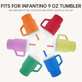 Trynice Replacement Straws and Bite Value Compatible with Infantino - My First Tumbler 9 fl.oz, 2 pcs Food-Grade Soft Silicon White