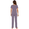 WiWi Womens Viscose from Bamboo Pajamas Set Short Sleeve Top