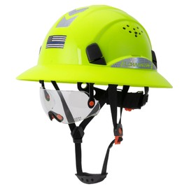 LOHASWORK Full Brim Hard Hat Construction OSHA Approved Vented Hard Hat with Visor Cascos De Construccion Adjustable Cool Vent Work Safety Helmet for Men and Women