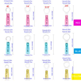 Ruidee 200PCS Ring Heat Shrink Wire Connectors Terminals,Insulated Waterproof Automotive Marine Crimp Electrical Terminals Assortmen Kit ARR