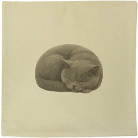 Azeeda 40cm x 40cm 'Curled Up Sleeping British Shorthair Cat' Canvas Cushion Cover (CV00045504)