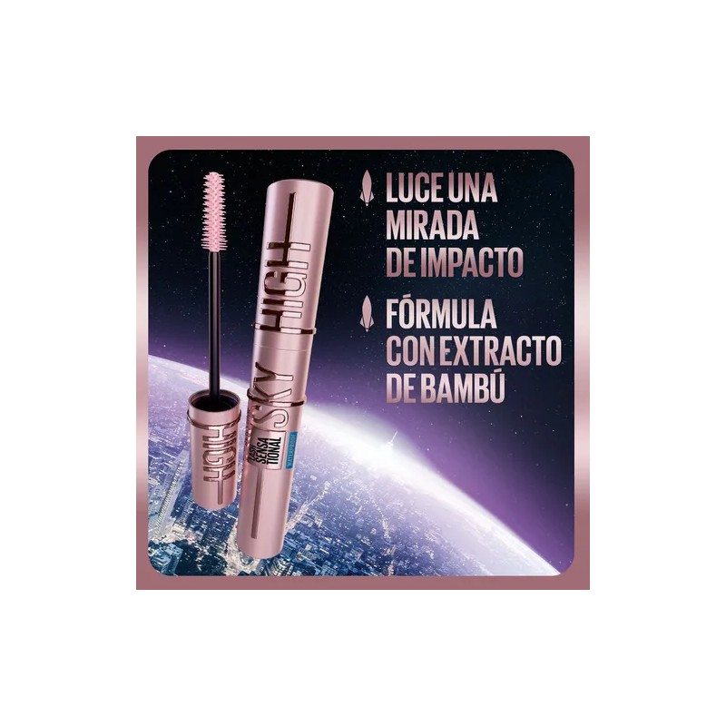 Máscara De Pestañas Lavable Maybelline Sky High Cosmic Black Color