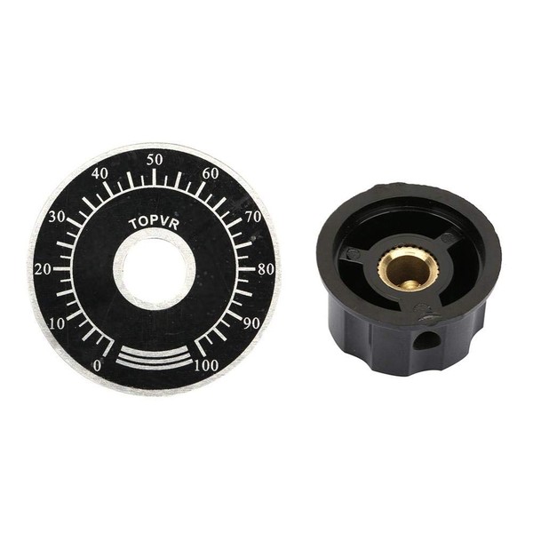 Akozon MF-A03 Potentiometer Knurled Knob Volume Control Cap and Digital Dial Scale Plate