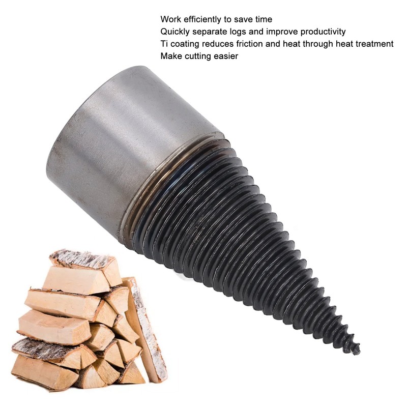 Firewood Bit Ti Coating Carbon Steel Efficient Cutting Wood Splitter
