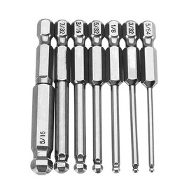 Magnetic Ball Screwdriver Bits Set 1/4 Inch Hex Shank 65MM Length 7pcs SAE 5/64-5/16 Inch