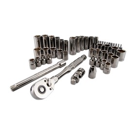 CRAFTSMAN OVERDRIVE 49-Piece Gunmetal Chrome Mechanics Tool Set, Standard SAE/Metric Socket Set, with Hard Case (CMMT99049L)
