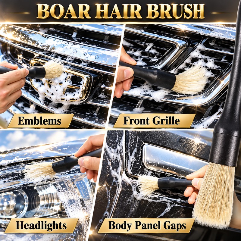4-Piece Car Detailing Brush Set for Interior Cleaning – Multi-Brush
