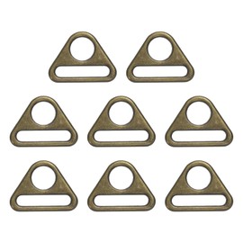 sourcing map 8 Pcs 1 Inch Triangle Buckles Adjuster Triangle D Rings Strap for Purse Straps Keychain Lanyard Webbing Bag DIY Hardware Accessories, Bronze