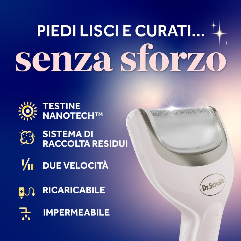Dr. Scholl's Pedi Perfect Luxe - Kit Pedicure Elettrico Ricaricabile,