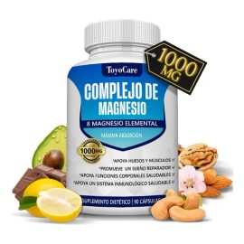 Complejo Magnesio Toyocare Elemental Glicinato Citrato Cápsulas Huesos Músculos Energía