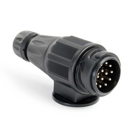 Wiltec Trailer Plug 13-Pin 12 V Nylon Adaptor for Car Trailer, Towing Hitch Plug Connection, Trailer Socket