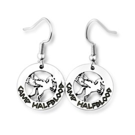 PRINCESS CUTENESS STORE Percy Jackson Camp Half Blood Pegasus Winged Horse Olympian Demigod Silver Tone Drop Dangle Earrings, Zinc, No Gemstone