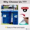 Pack of 4 White Wheelie Bin Stickers Number - 2