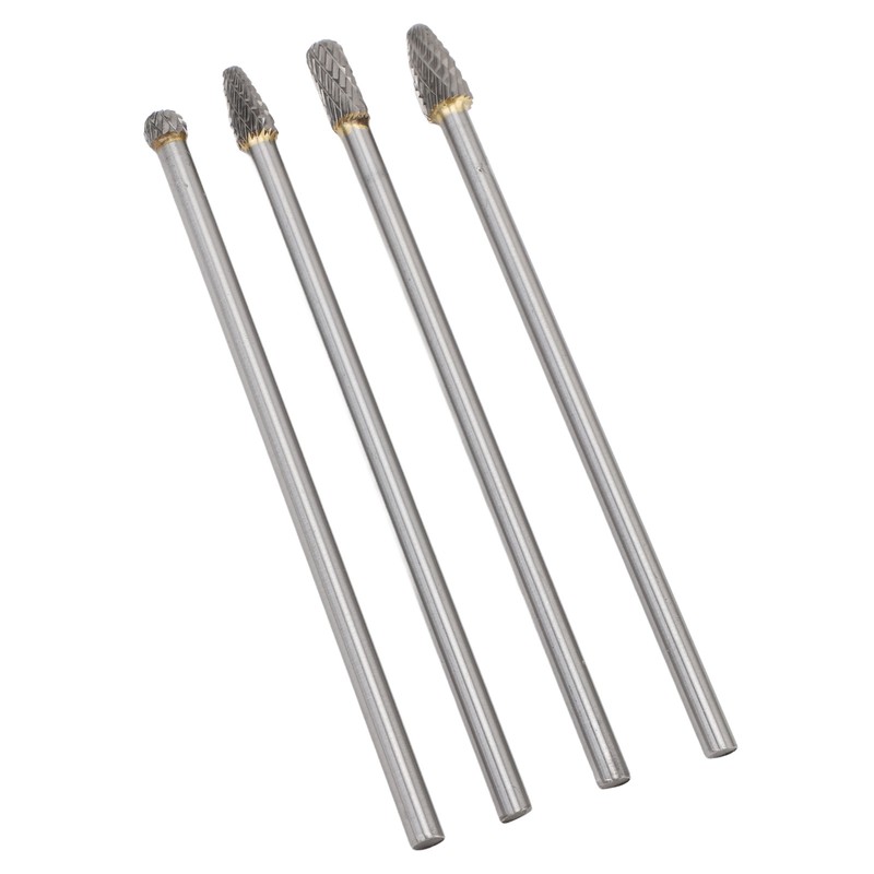 4pcs 6mm Tungsten Steel Carbide Rotary Burr Set Fits Rotary